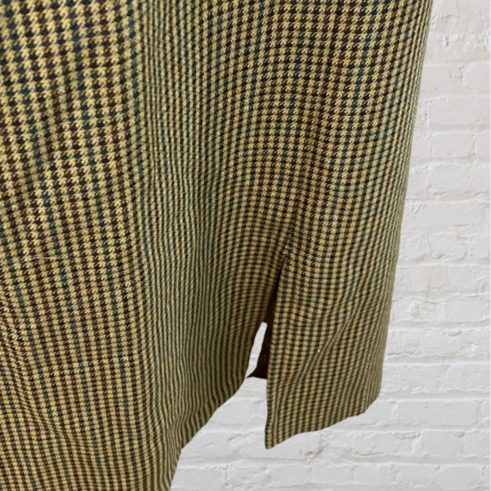 FUNDAMENTAL THINGS -- Mid-Lgth Skirt, Houndstooth, Beige/Green/Maroon, Back Zip - Picture 6 of 12